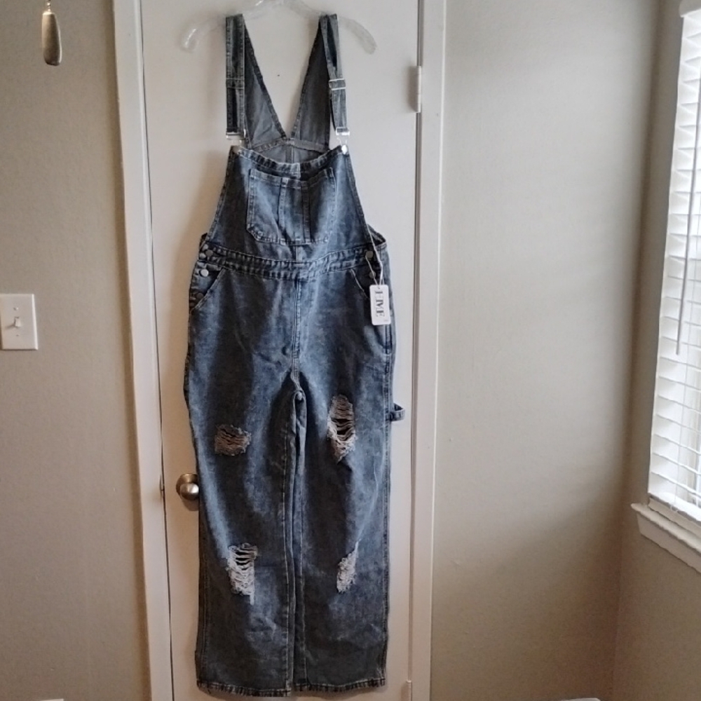 HME Men's Blue Denim Overall Jeans